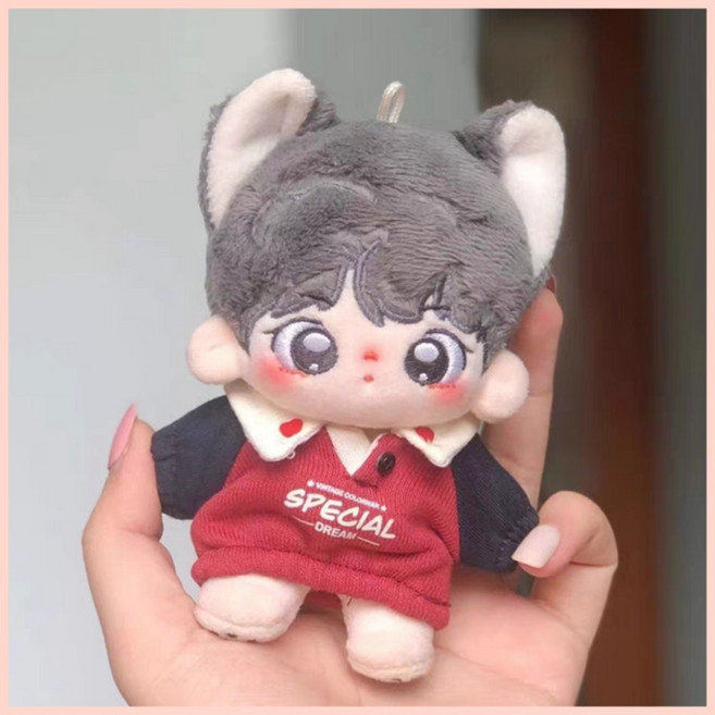 모카돌 10cm 20cm 솜인형 옷 카라 맨투맨 티셔츠 무속성 의류, 1개, 레드