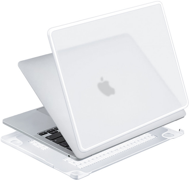 뷰씨 맥북 소프트 범퍼 풀커버 반 투명 하드 케이스, 매트클리어, 1개