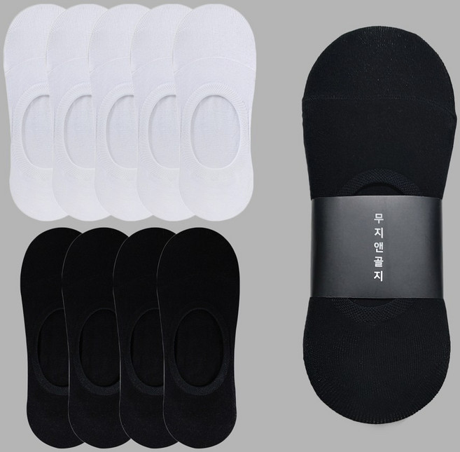[10족] 무지앤골지 국산 절대 안벗겨지는 남자 여자 페이크삭스 덧신 양말