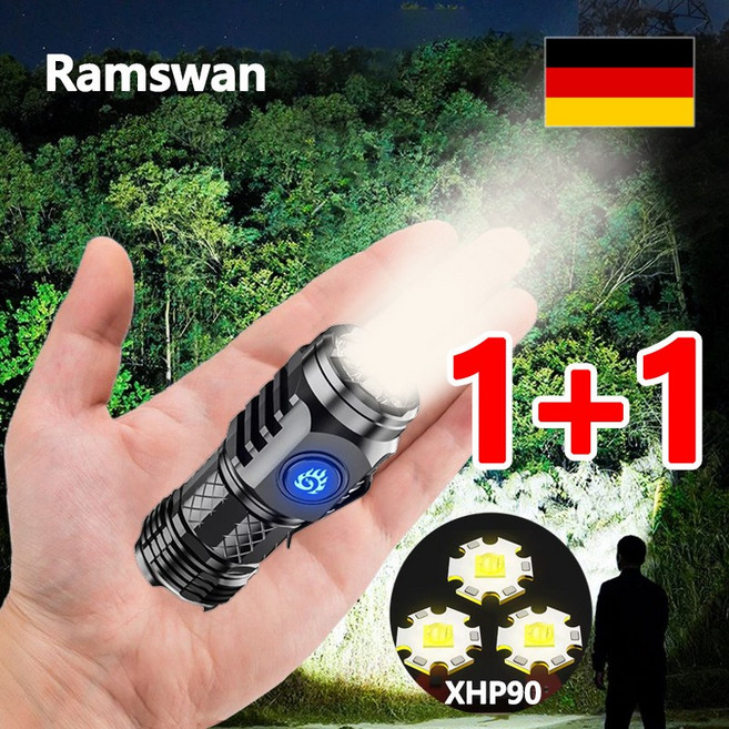 Ramswan 1+1 고휘도 미니손전등 휴대용 후레쉬 소형 렌턴, 2개
