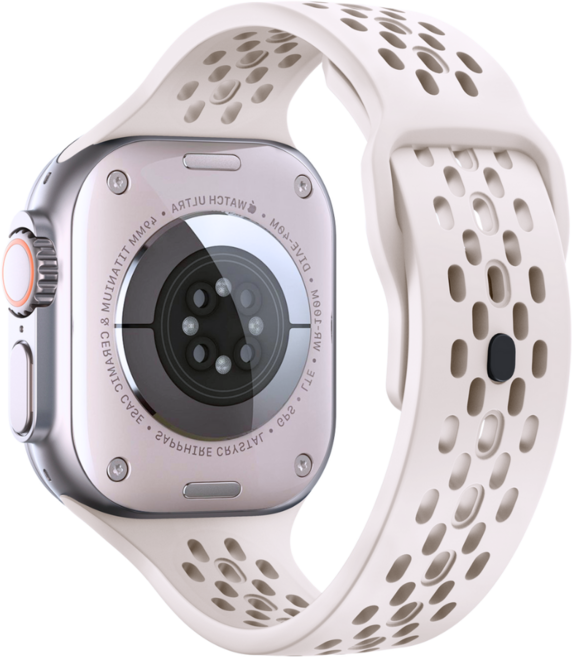 애플워치 호환 타공 통기 실리콘 스트랩 11 10 9 8 7 6 5 4 3 울트라2/3 se2/3, 화이트