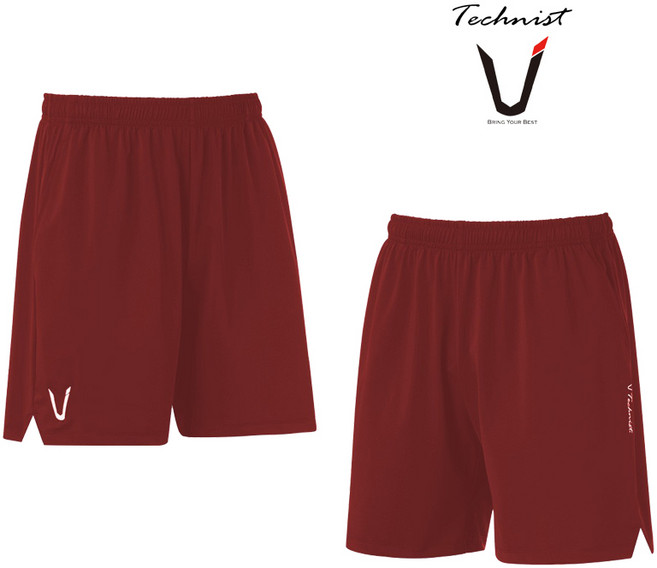 테크니스트 반바지 배드민턴 바지 여성 3부 남성 4부 팬츠 와인 TNP6451WE
