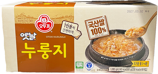 오뚜기 옛날 구수한 누룽지 (), 60g, 18개