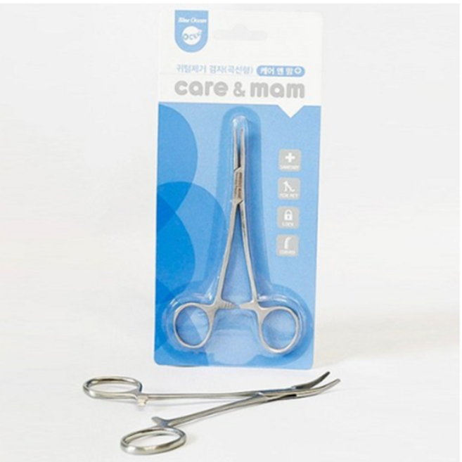 케어앤맘-귓털제거 겸자, 곡선형, 2개