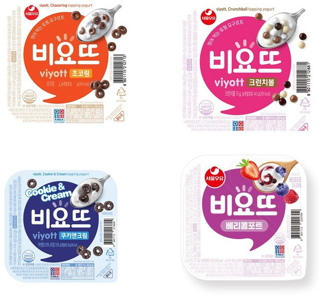 비요뜨 4종 12개(크런치 3초코링 3쿠앤크3 베리콩포트3), 1세트, 1세트, 1개입