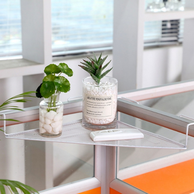 온더벨라 사무실 파티션 코너걸이 메탈 화분선반 1+1, 1세트, 화이트