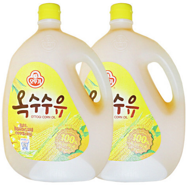 오뚜기 옥수수유 식용유 기름 튀김 부침 오일, 2개, 3.6L