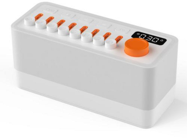 수면도움 아날로그 화이트노이즈 백색소음기 다기능 충전 침대 옆 램프 내장 자연 백색 소음 무선 블루투스 휴대용 스피커 야간 조명, White