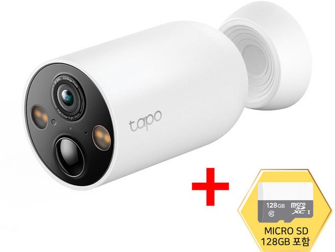 티피링크 Tapo TC85 CCTV + SD(128GB/256GB/512GB) 2K QHD Wi-Fi 무선 자석 브라켓 맘캠 홈캠 펫캠 CCTV / 공식 판매점, TC85-SD128GB × 1개, 1개