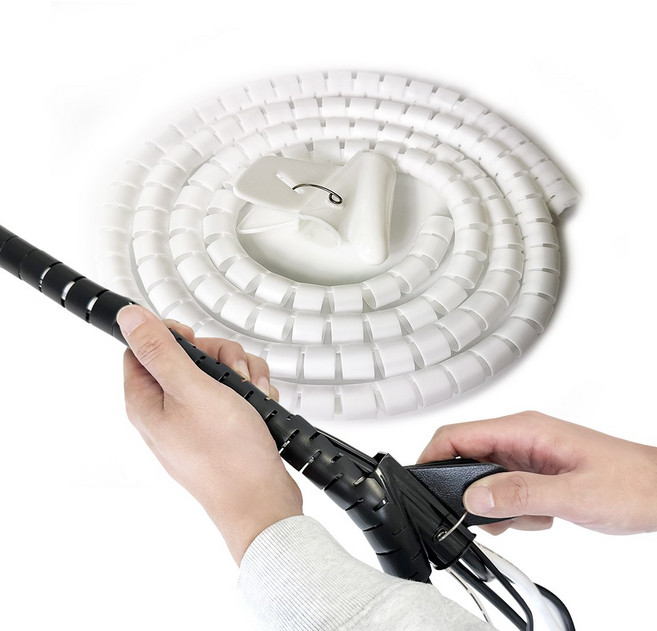 슈파 매직 케이블 전선 정리 커버, (화이트) 22mm x 2M, 1개, 화이트