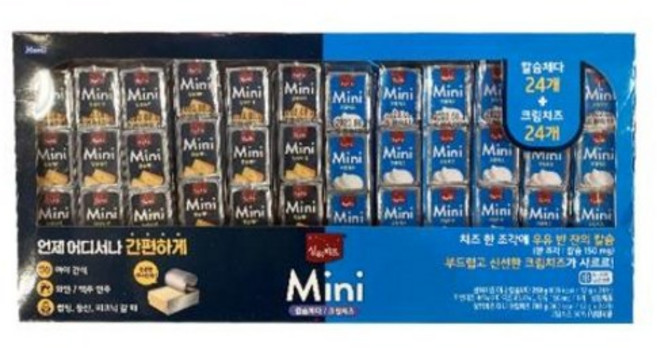 코스트코 상하치즈 미니 칼슘체다&크림치즈 (12gx48개입) /냉장 개별포장, 576g, 1개