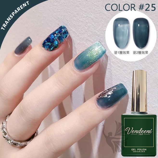 鑽石堂 冰透裸色光撩膠 40色可選 果凍感顯白透色 美甲師推薦 OL通勤百搭色 (附中標) C5-12, 【VDN原色透亮】25, 1個