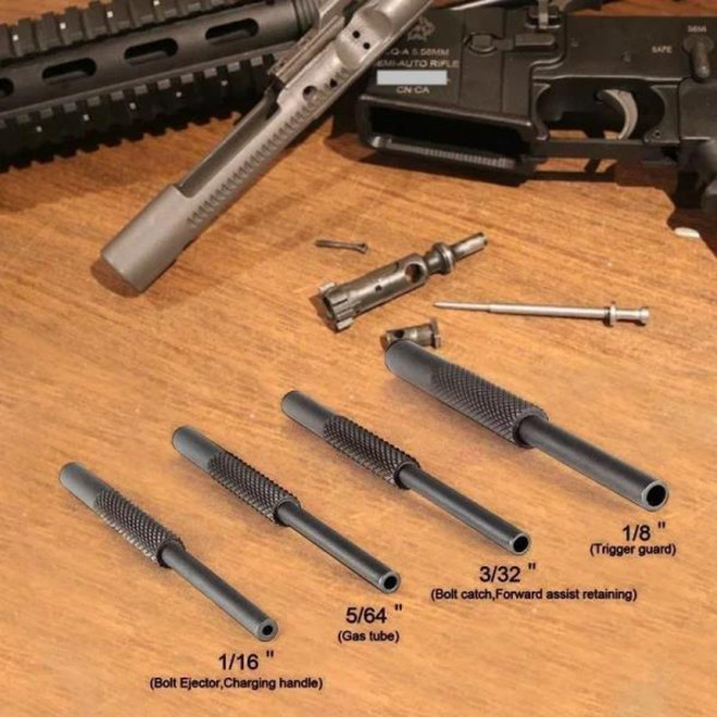 전술 AR 15 Gunsmithing Armorer 스틸 롤 핀 스타터 펀치 중공 엔드 도구 세트 1/16 3/32