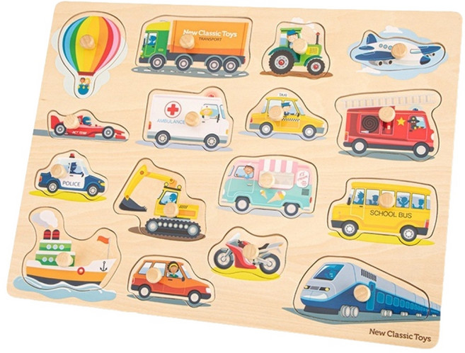 woet 寶寶 木製拼圖, 1盒, 17片