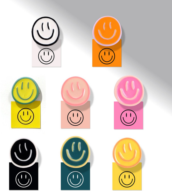 냉장고 자석 마그네틱 현관문 인테리어 자석, 스마일 8p