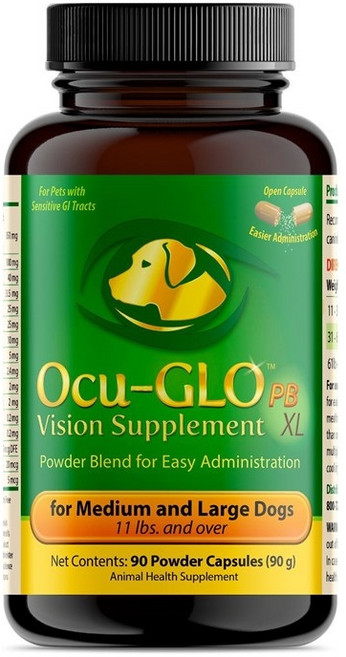 [Ocu-GLO] 오큐글로 파우더 강아지 중형견 대형견 눈영양제 90정 Ocu-GLO Powder Blend Vision Dog & Cat Supplement 90 count, 눈물개선/눈건강, 1개