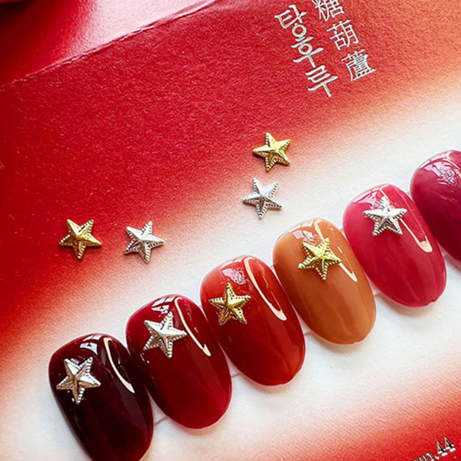 별 네일 파츠 20개입 골드실버 2종 크리스마스 트리 미니 별장식 겨울네일, 02. 실버(257), 1개