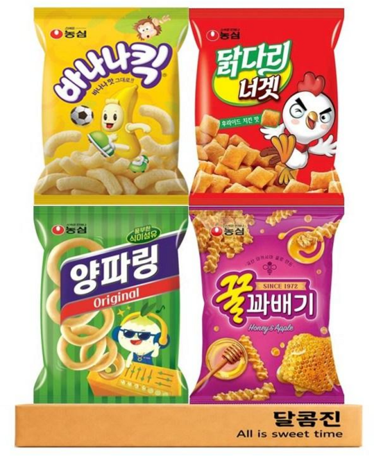 과자 바나나킥 + 닭다리너겟 + 양파링 + 꿀꽈배기 3봉씩 스낵 세트, 1박스, 바닭양꿀