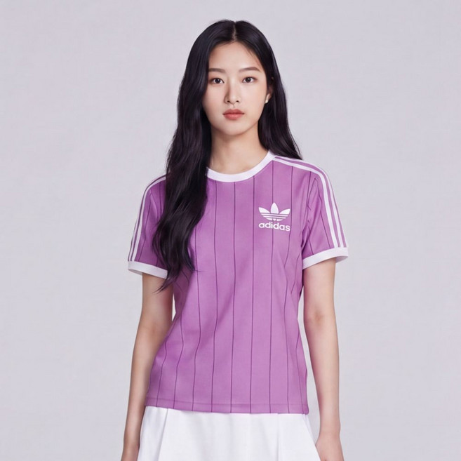 아디다스 삼선 반팔티 여성 핑크 아디컬러 티셔츠 시원한 여름 쿨소재 헬스 기능성 반팔 오리지널 로고