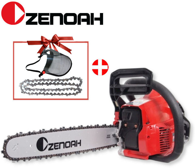 제노아 16인치 엔진톱 G3802EZ 고급형 고출력 체인톱 이지 스타트 교체용 톱날 안면보호구 증정, 1개
