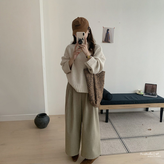 FW美衣 針織線條小立領毛衣