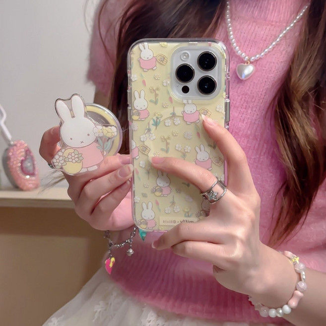 TYREUS 캐릭터 미피 토끼 맥세이프 그립톡 아이폰 호환 케이스