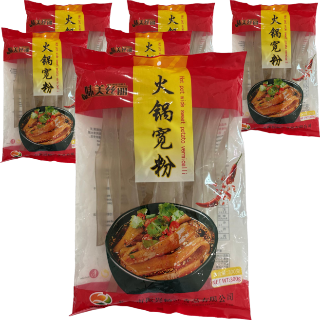 롱커우진싱 중국 마라탕 훠거 넓은 당면(고구마전분 84% 함유), 6개, 300g