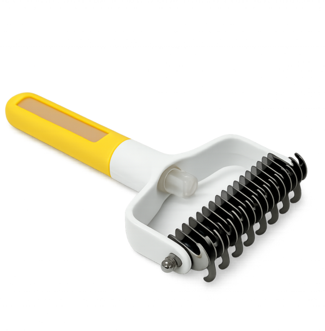 솜솜펫 촉촉케어 강아지 고양이 털 날림 방지 미스트 브러쉬, 1개, 옐로우