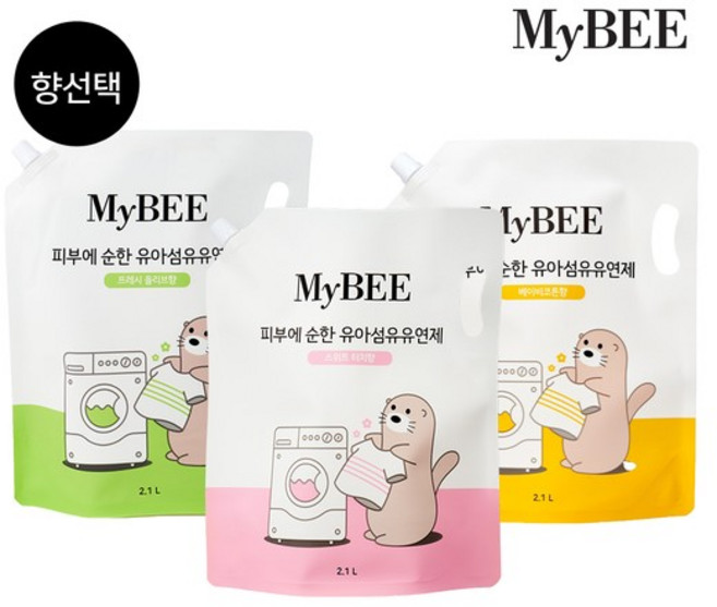 피부에순한 유아유연제 리필 2100ml 4팩