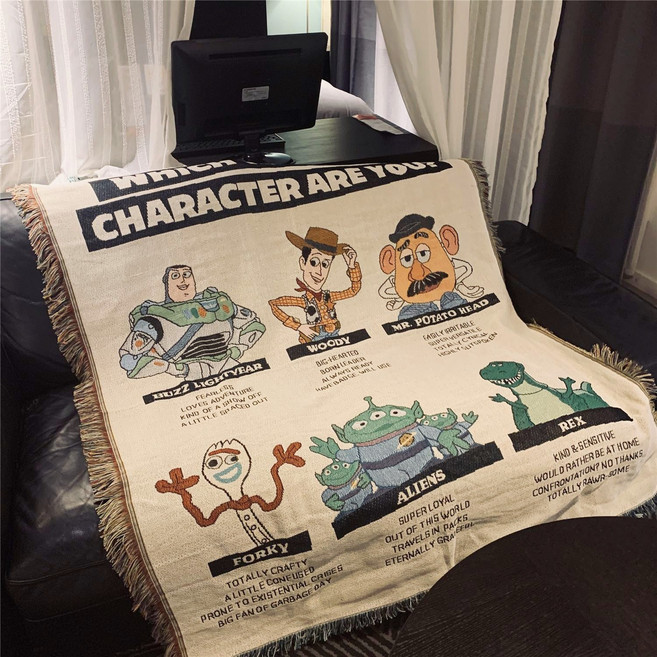 바로바이 토이스토리 장식 덮개 니트 피크닉 캠핑 요가 담요, 단품, 1개