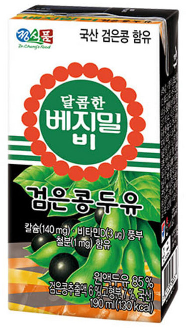 정식품 달콤한 베지밀비 B 검은콩두유 고단백 검정콩, 190ml, 24개