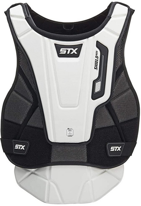 STX 남성용 Lacrosse Shield 600 골키퍼 가슴 보호대 화이트/블랙 XL, Large