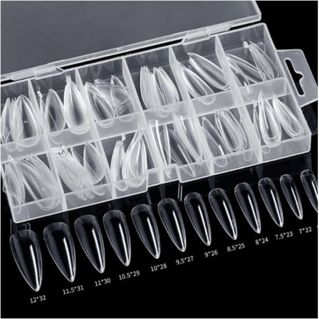 말캉팁 120pcs 폴리 젤 네일 연장 팁 코핀 인조 손톱, 아몬드120p, 1개