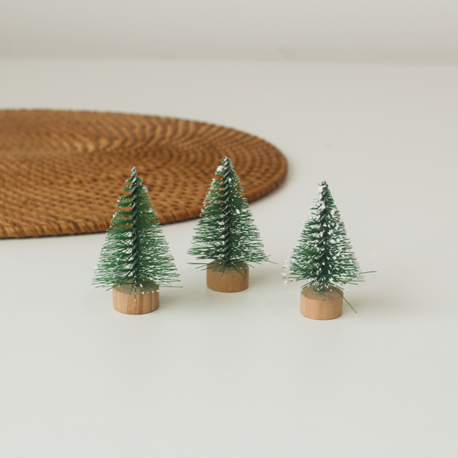 [왓위셀] 미니어처 트리 장식 3p 소품 전나무 크리스마스