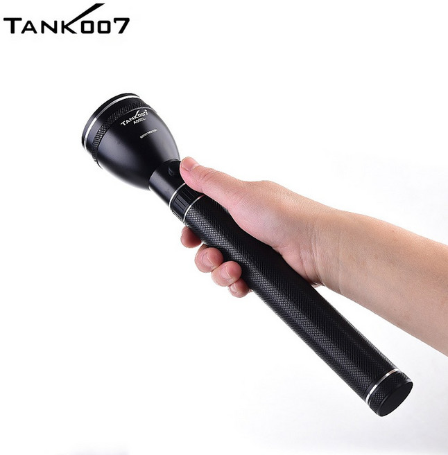 TANK007 A602L 고출력 경찰 장거리 손전등 미국 LED 라이트 USB 18650 충전식 강력한 토치 3 모드, A602L 블랙, 1개