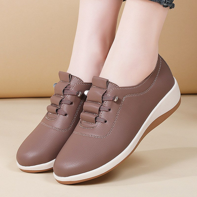 JLVJ 여성 로퍼 캐주얼 스니커즈 소가죽 초경량 단화 슬립온