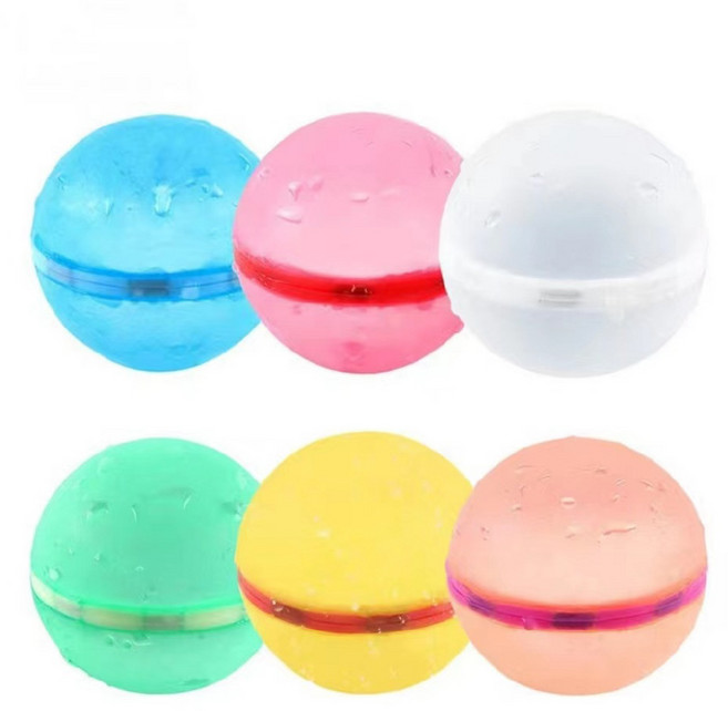 環保水球 磁力吸附 自動吸水 可重複使用 適合兒童戶外玩水 6x6cm, 多色隨機出貨, 1個