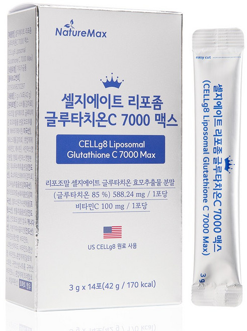 셀지에이트 고순도 고함량 리포좀 글루타치온C 7000 맥스 가루 분말 (1포당 순수 리포좀 글루타치온 500mg 비타민C 100mg) 해바라기 인지질 리포즘 글루타치온, 1박스, 14회분