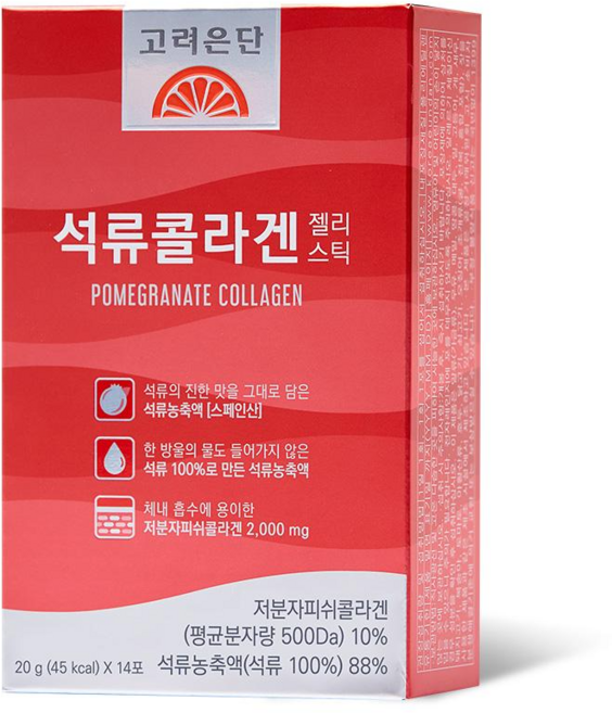 고려은단 석류 저분자피쉬콜라겐 젤리스틱 14p, 280g, 1개
