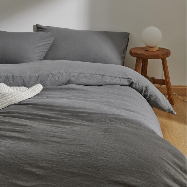 HOMERA 호메라 사계절 호텔식 싱글 초속건조 편안한 부드러운 이불커버, 딥 그레이