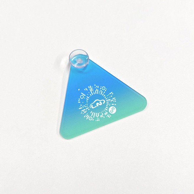 QR코드 주차 번호판 아크릴 플라스틱 간단한 삼각형 앞 유리 이동 차량 플레이크, 18 파란색 녹색 및 흰색 문자 (코드 스캔, 상품 바, 1개