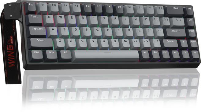 AULA WIN 68HE PRO MAX 마그네틱 축 게이밍 키보드 유선, RGB Wired, WIN 68HE PRO dark+light gray