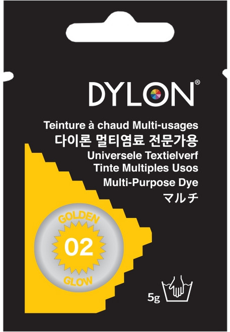 다이론 멀티염료 의류 옷 면소재 패브릭 섬유 염색약 물감>>공예용염료, 02 골든옐로우