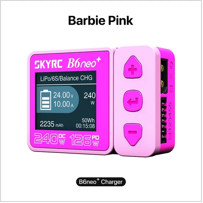 ​ SKYRC B6neo+ 스마트 충전기 고전력 DC240W PD126W 다국어 밸런스 충전기 600mA XT60/Type-C 소형 충전기, 06 Pink B6neo Pro