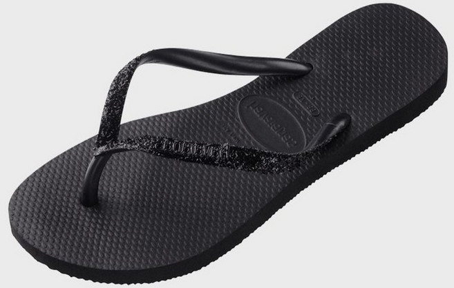 하바이아나스 HAVAIANAS 슬림 글리터2 플립플랍 Black