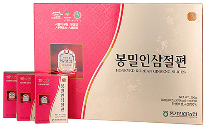 황풍정 봉밀홍삼절편 20g 10개 풍기인삼농협, 1, 1개