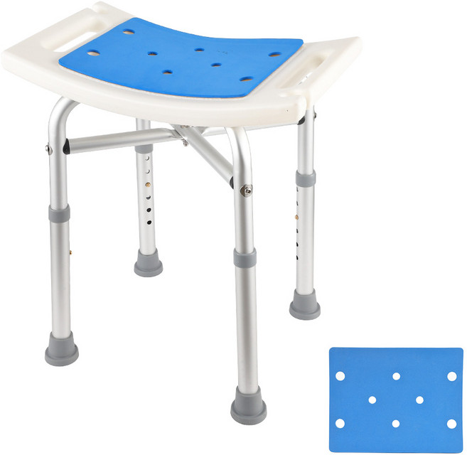 GARVEE 다용도 6단계 높이 조절 일반 노인 환자용 욕실 목욕의자, 화이트