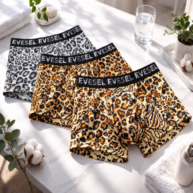 이브셀 프리미엄 남성 스킨핏 호피 드로즈 3종 세트