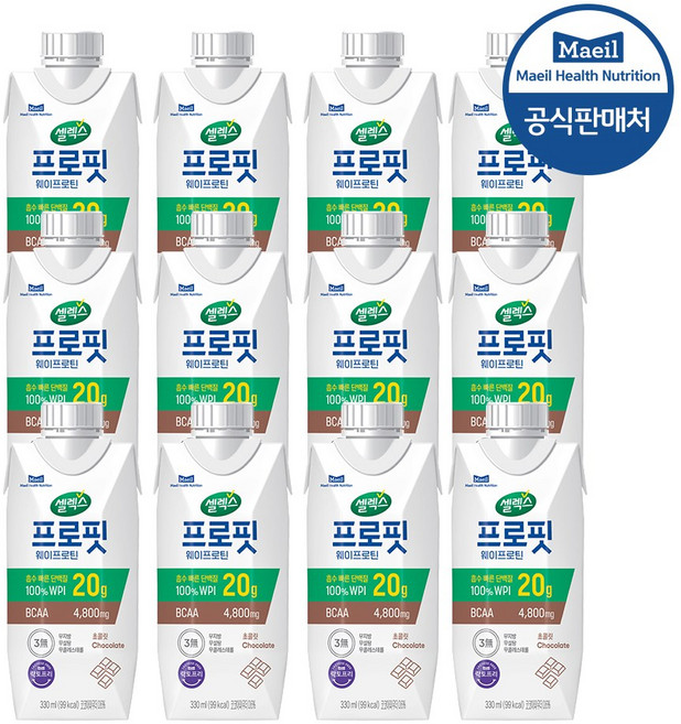 셀렉스 프로핏 스포츠 초콜릿, 330ml, 12개