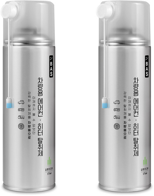 BAS 차량용 에어컨 히터 탈취제, 171ml, 2개